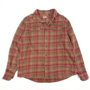 ORVIS Big Bear Heavyweight Double Brushed Flannel Button Down Shirt Men XL Plaid